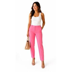 Larry Levine Pink Ankle Pants Size 12 Slim Straight Career Office Barbiecore